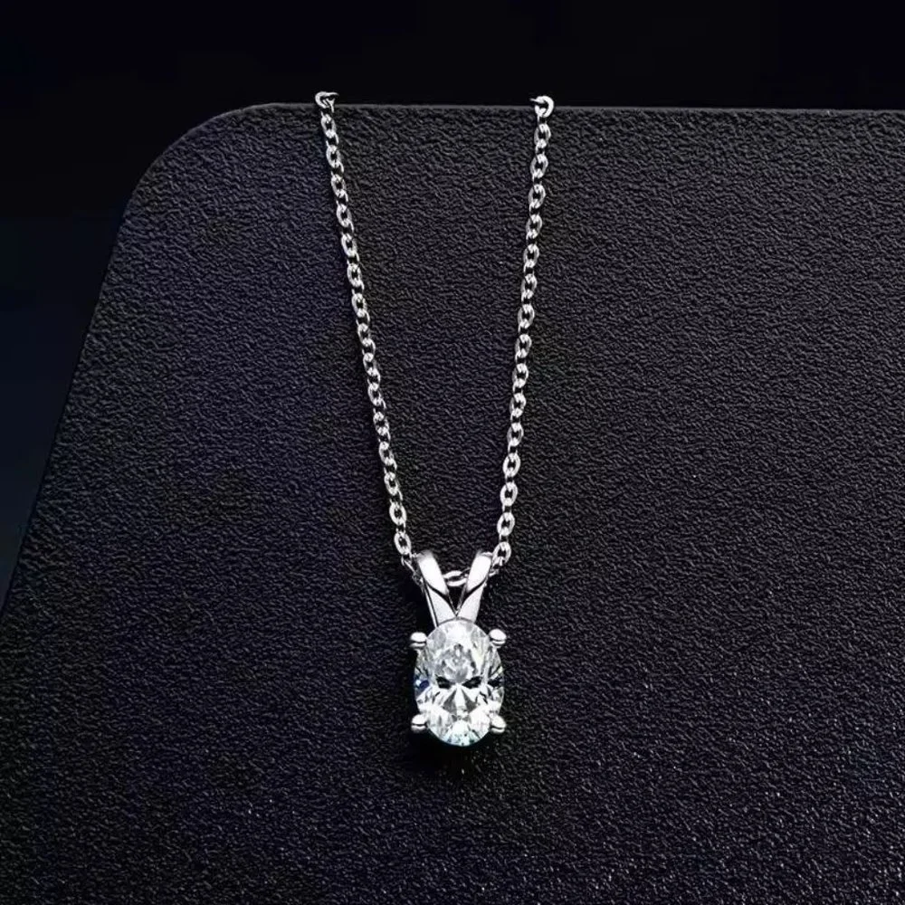 Certified 1ct. t.w. Oval Diamond Brilliant Cut Necklace - Picture 8 of 16
